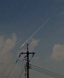 Chuva de meteoros de Perseus registrada em agosto de 2014 em Okayama. Foto: Centro de Ciência de Kurashiki