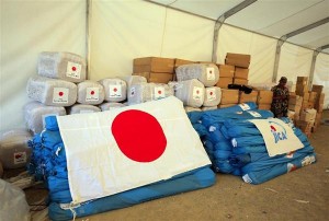 Doações enviadas pelo Japão. Foto: Sankei